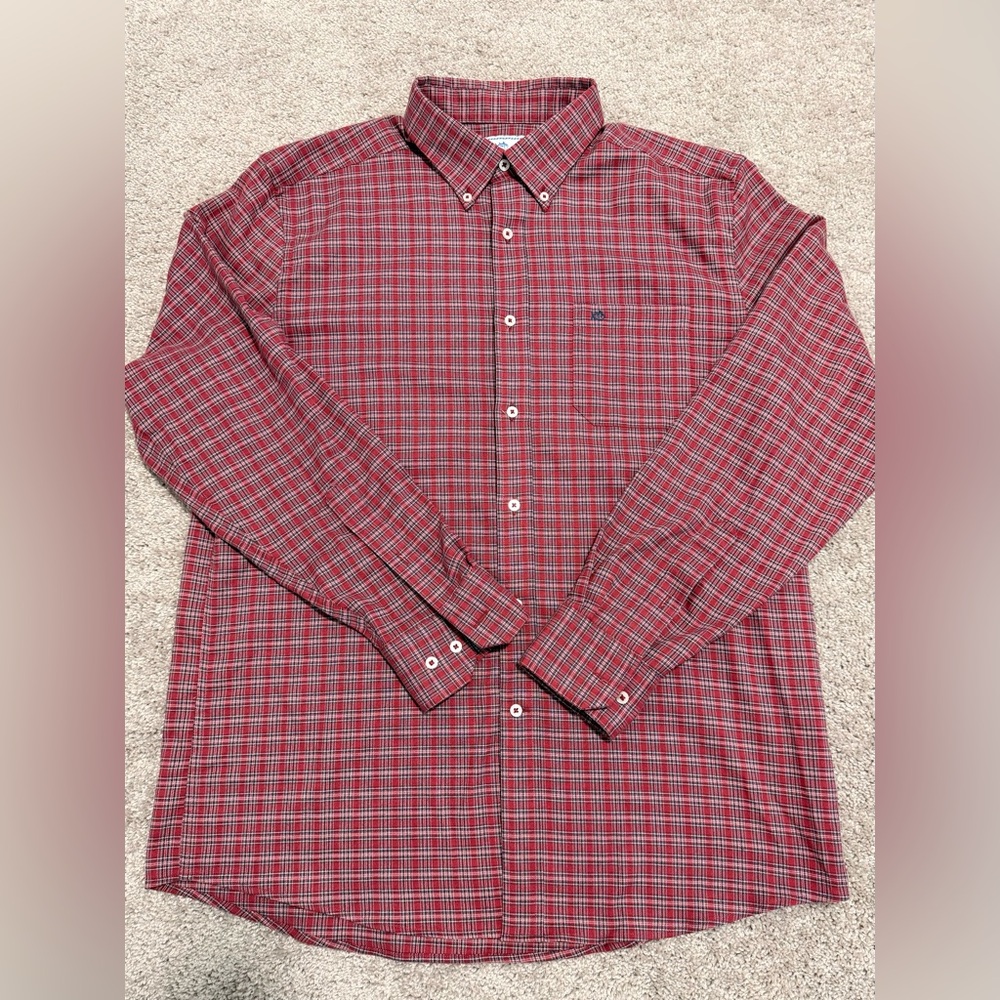 Southern Tide Red Plaid Button-Down Shirt